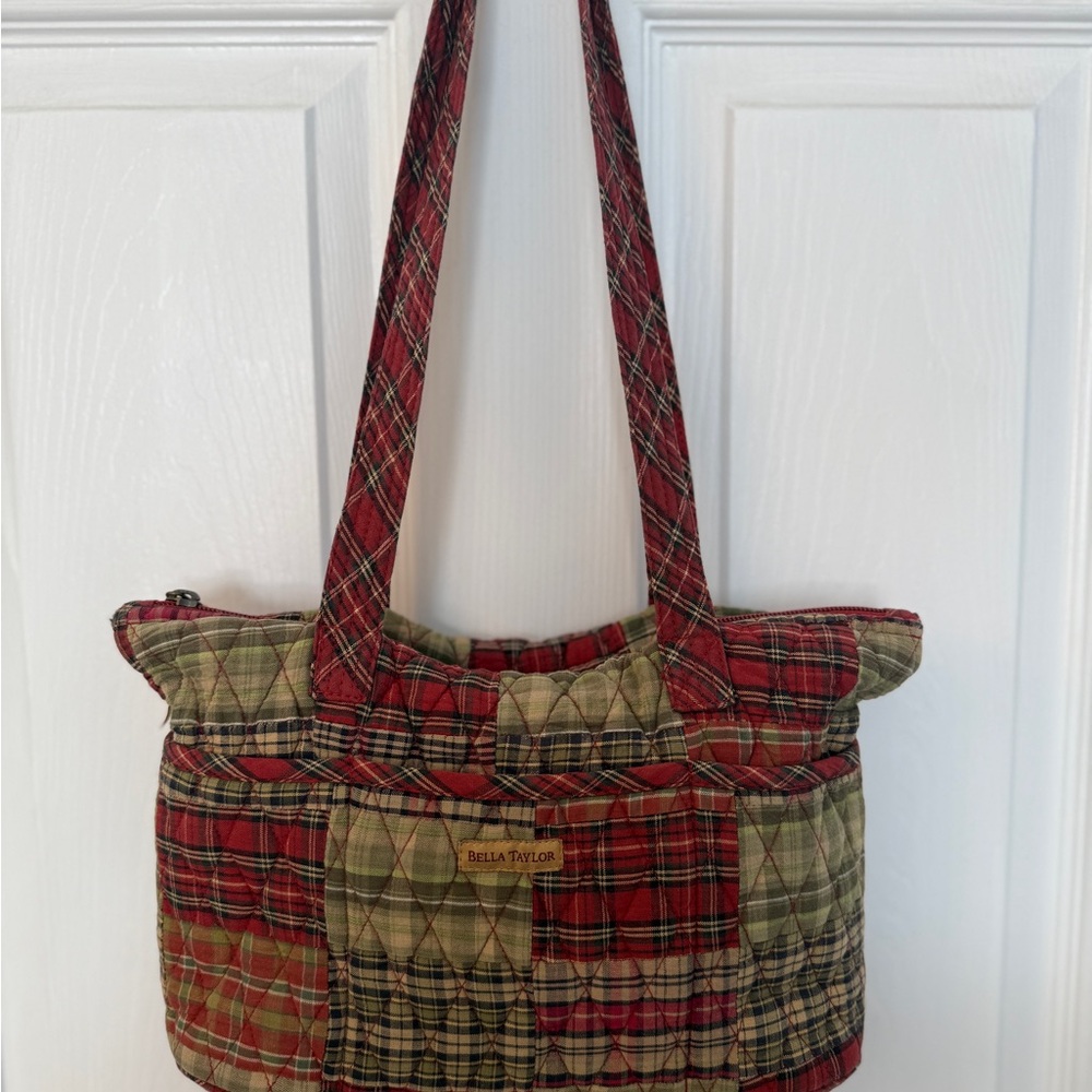 Plaid Quilted Patchwork Tote Bag - image 3